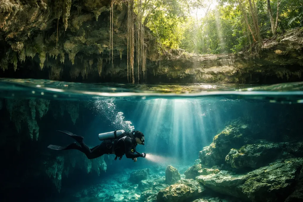 Guía buceo cenotes Riviera Maya