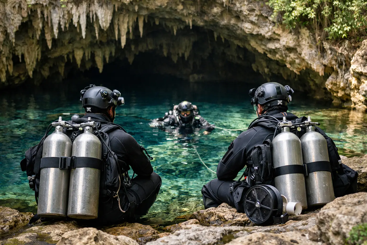 Salida guiada para full cave en Riviera Maya