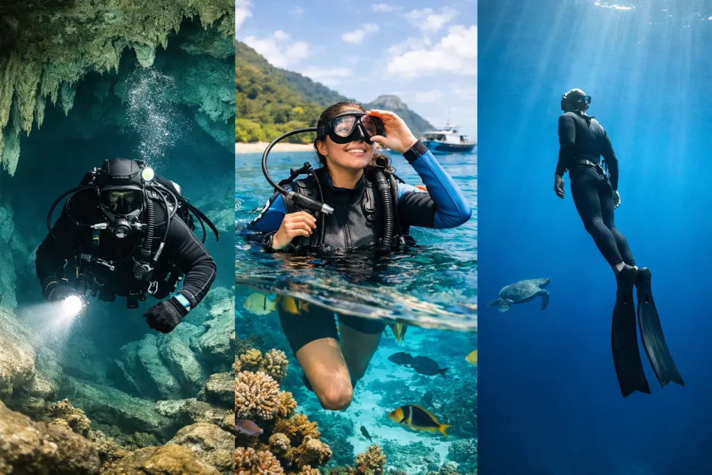 Tipos de buceo y cuál encaja contigo