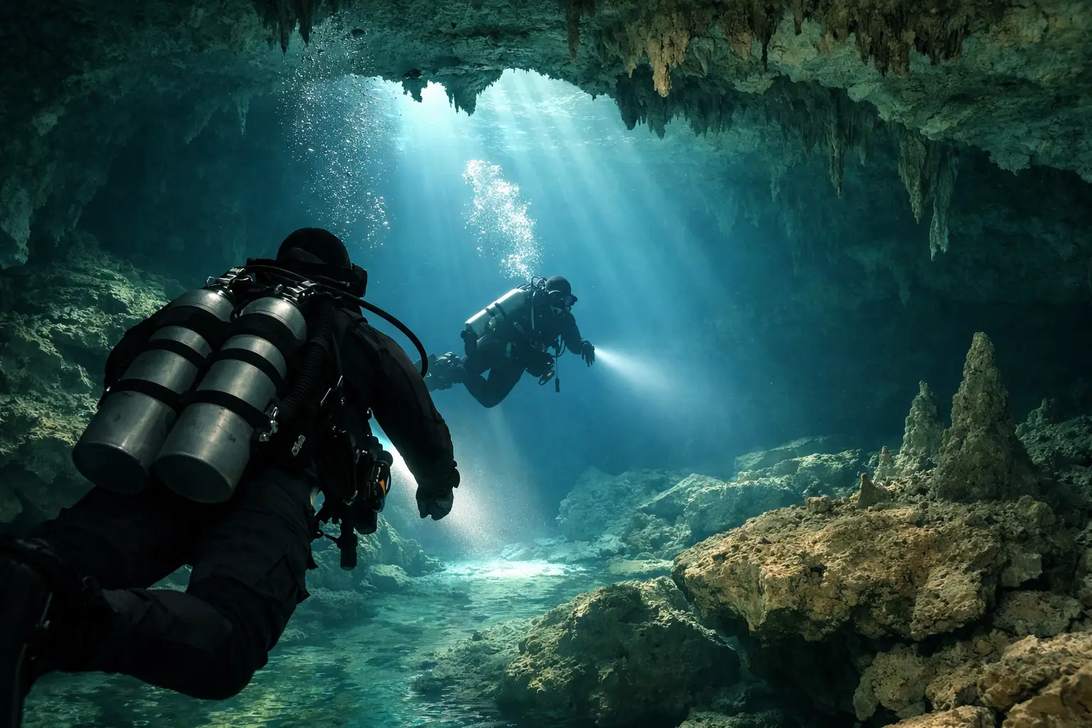 VIP cavern diving para buzos certificados