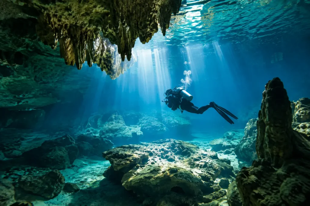 Día de buceo: Cenote El Pit y Dos Ojos