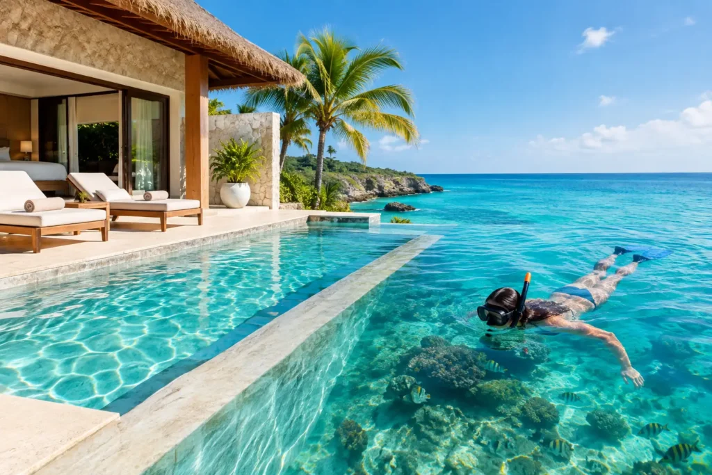 Hospedaje VIP en Riviera Maya con villa y snorkel