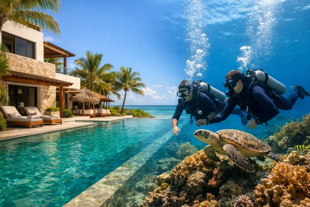 Villa privada en Riviera Maya con buceo VIP