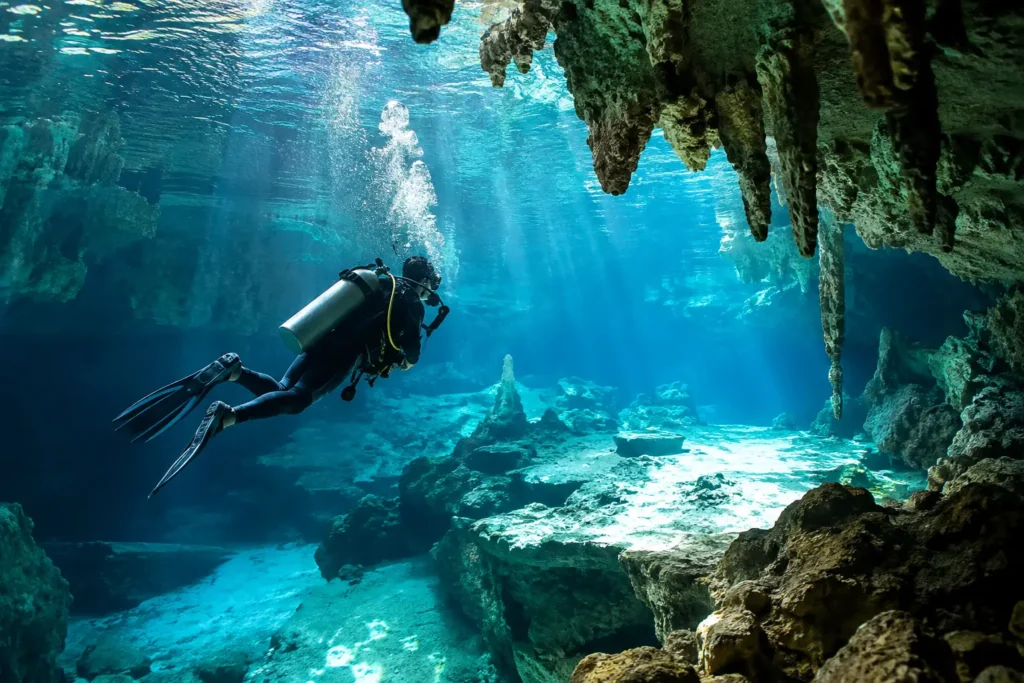 Buceo en cenotes Riviera Maya para buzos exigentes